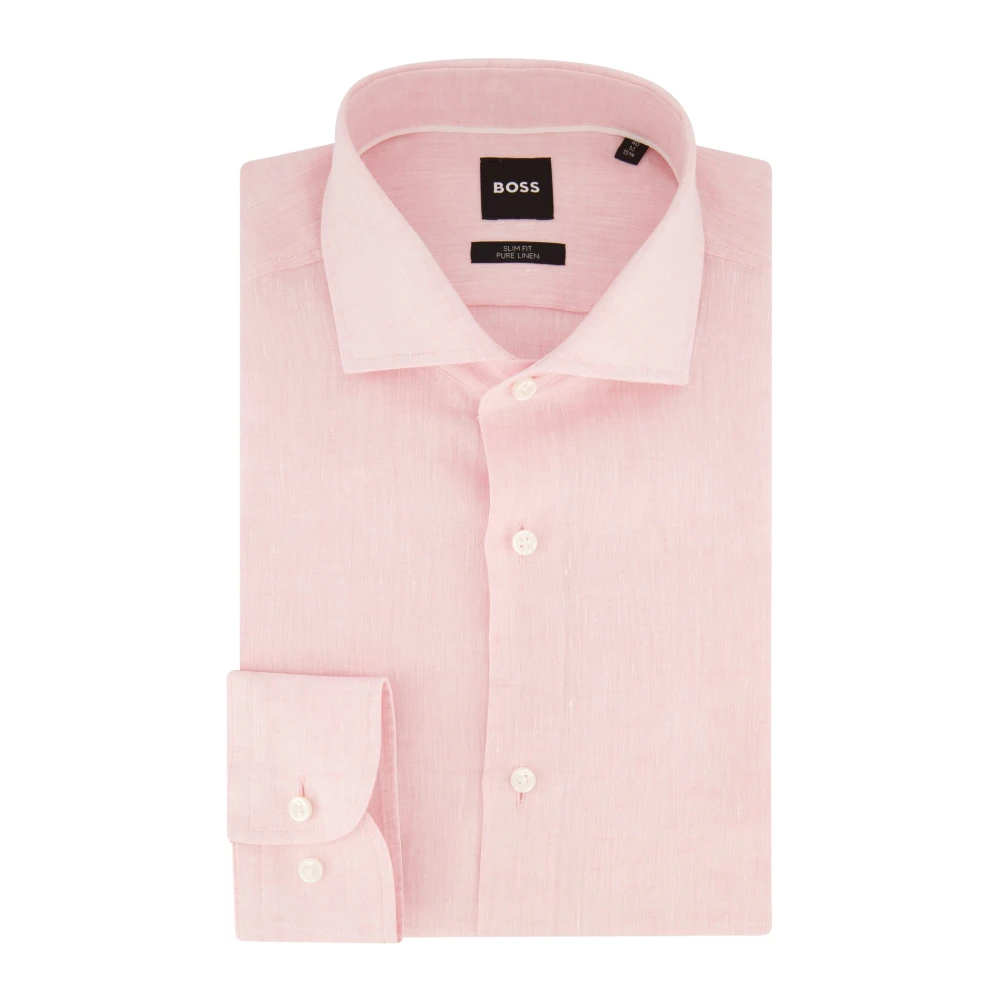 Hugo Boss Roze Slim Fit Business Overhemd Pink Heren