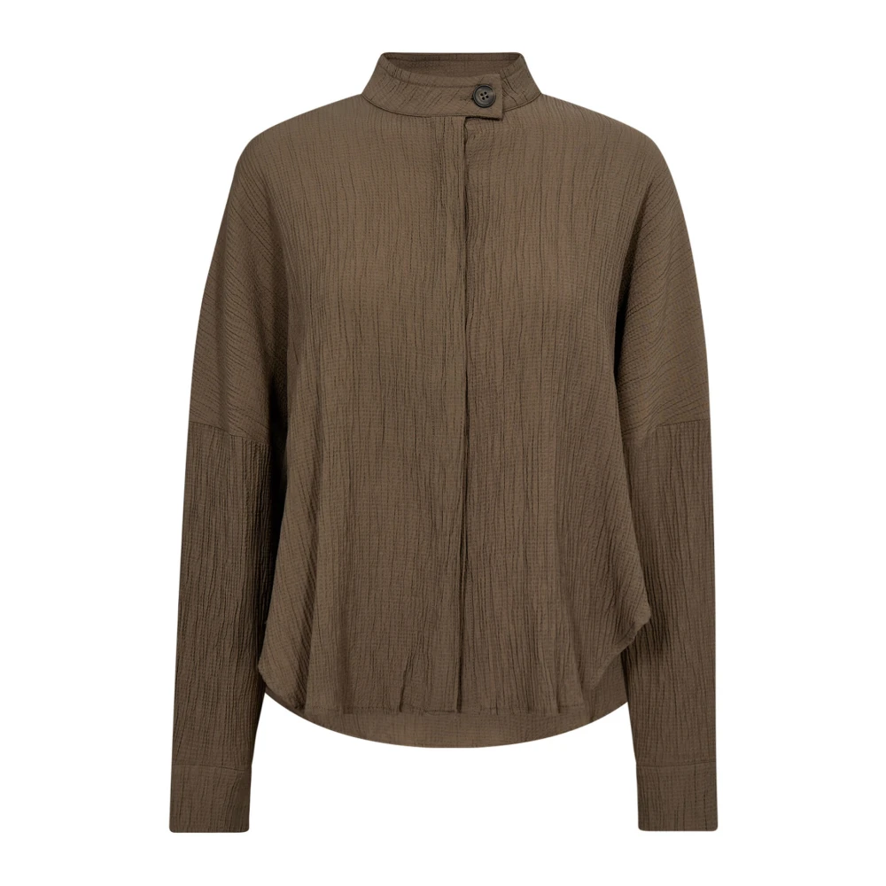 Co'Couture Angelacc Wing Shirt Blouse Walnoot Brown Dames
