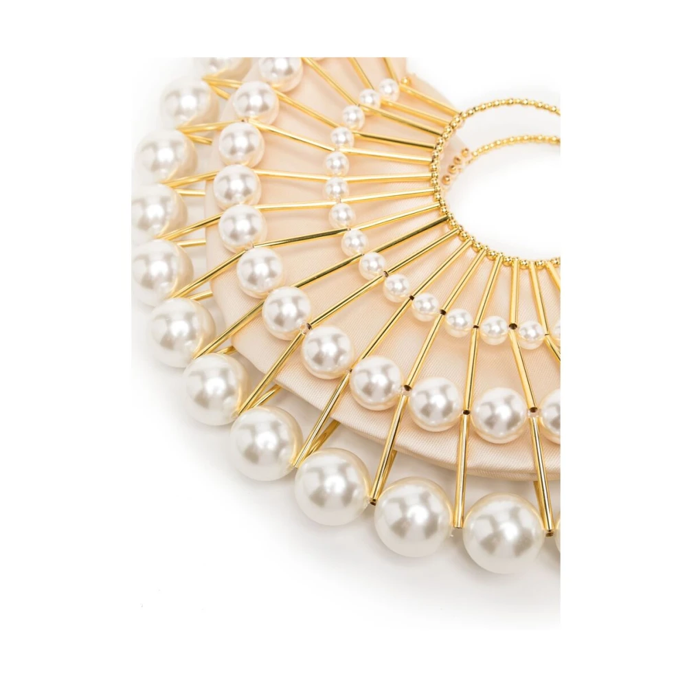 Vanina Nep Parels Kralen Handtas White Dames