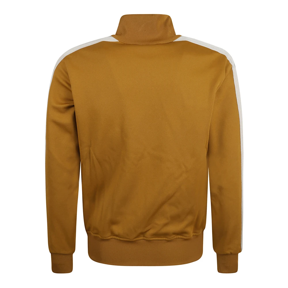 Palm Angels Leren Effect Track Jacket in Zwart Yellow Heren