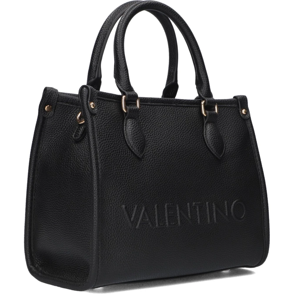 Valentino by Mario Valentino Zwarte Leren Schoudertas Rised Re Black Dames