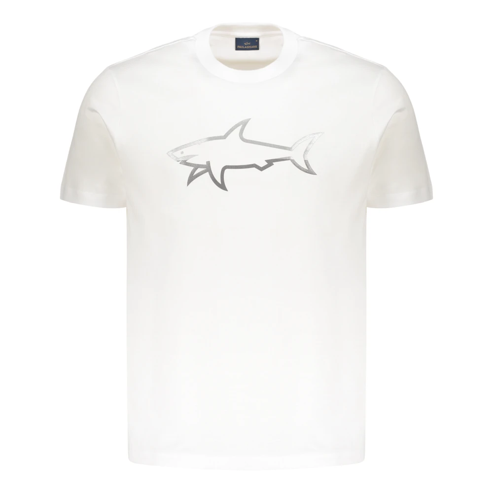 PAUL & SHARK Logo Detail Katoenen T-shirt White Heren