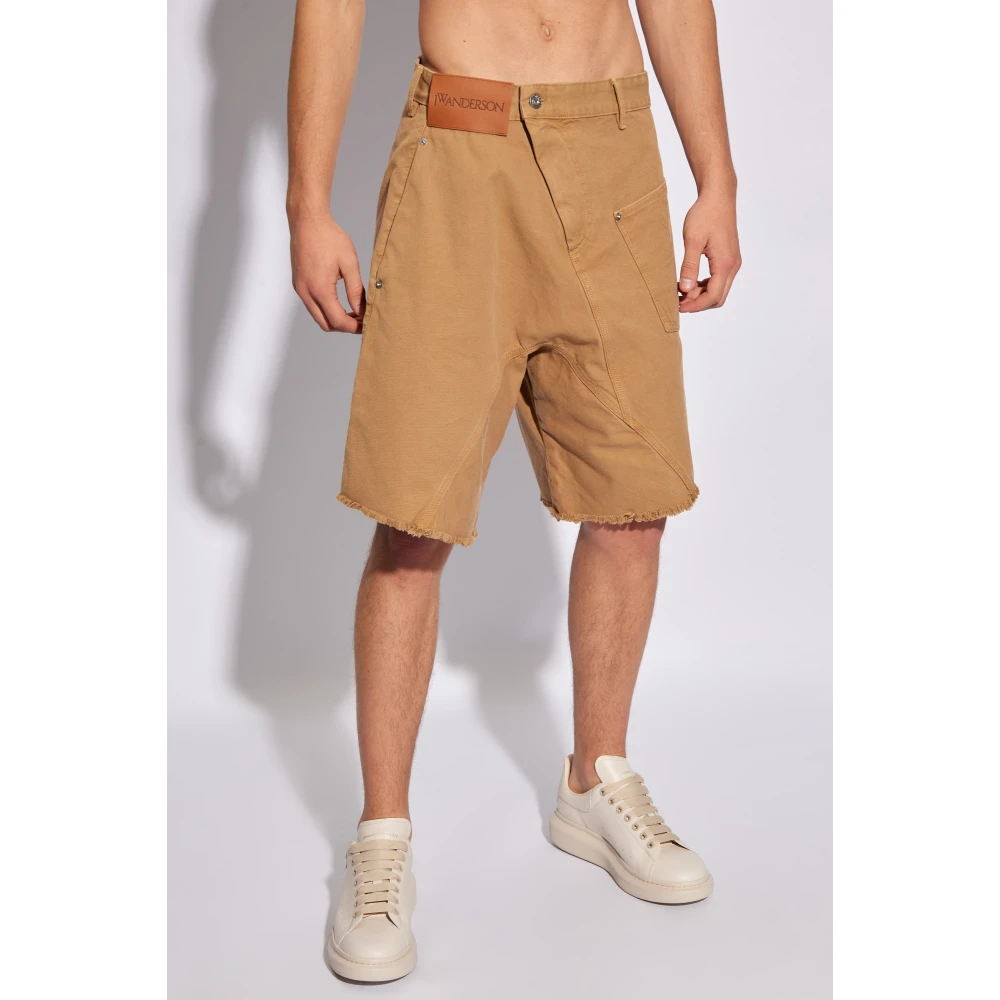 JW Anderson Shorts with logo Brown Heren