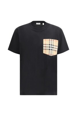 t-shirt-a-poche-poitrine-a-carreaux-avec-applique