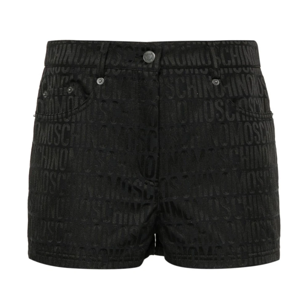 Moschino Zwarte Logo Jacquard Shorts Black Dames