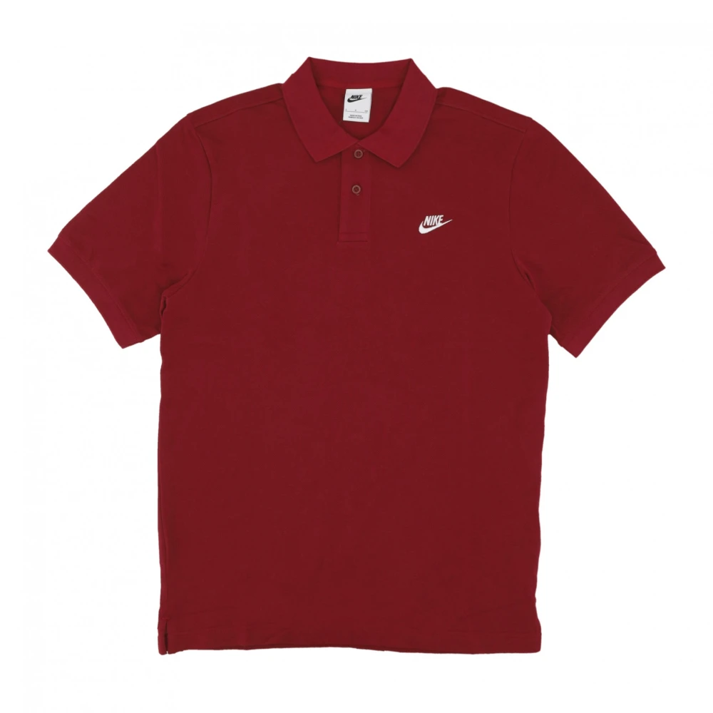 Nike Essential Pique Polo Shirt Red White Red Heren