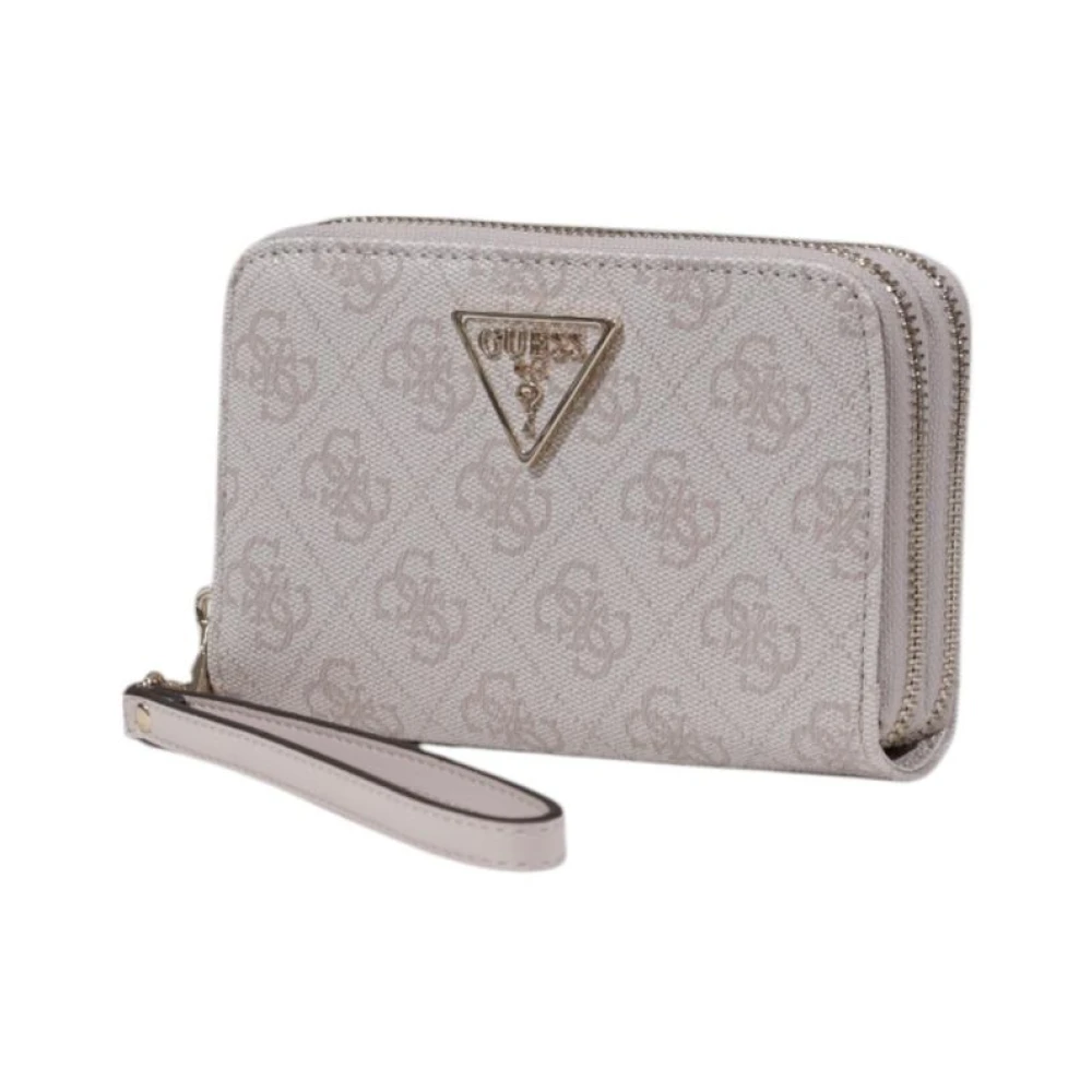 Guess Bedrukte ritsportemonnee Pink Dames
