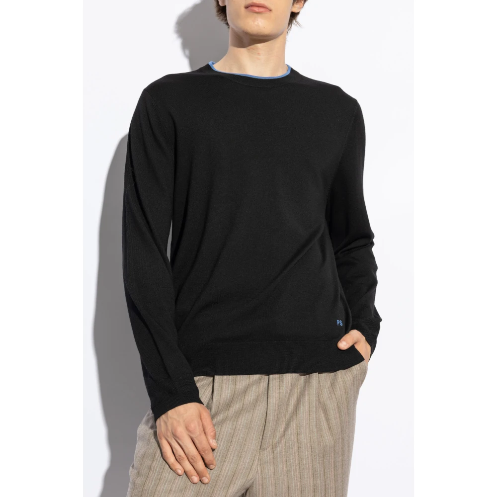 PS By Paul Smith Wollen trui met logo Black Heren