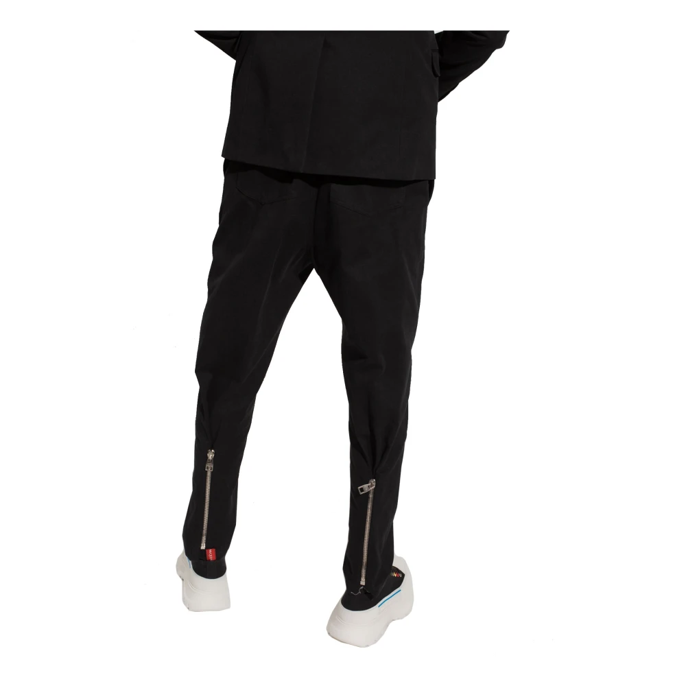 alexander mcqueen Zwarte Plooivoorkant Broeken voor Heren Black Heren