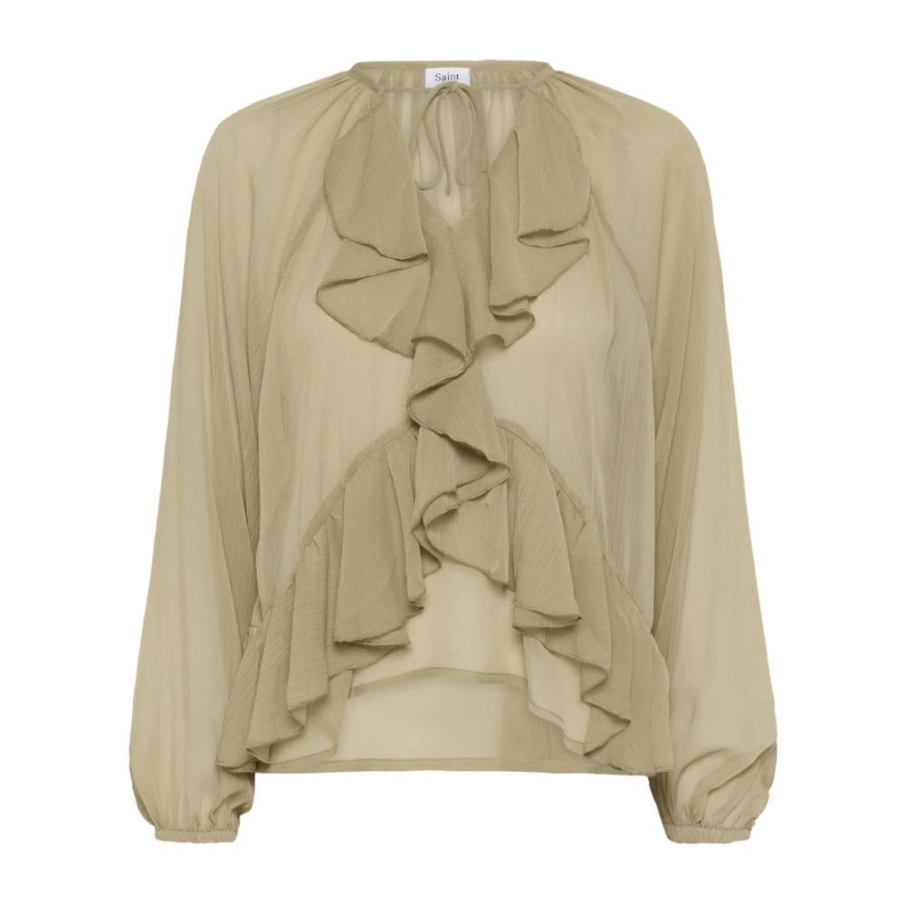 Saint Tropez Women's Beige Jacelynsz Blouse - Blouses - Xs - Blouses & Shirts