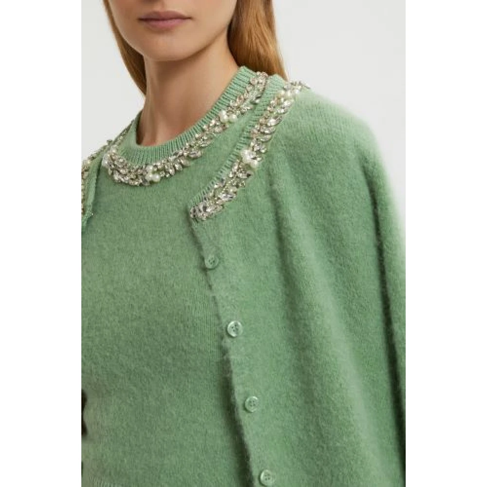 Ermanno Scervino Groene Juweel Hals Cardigan Green Dames
