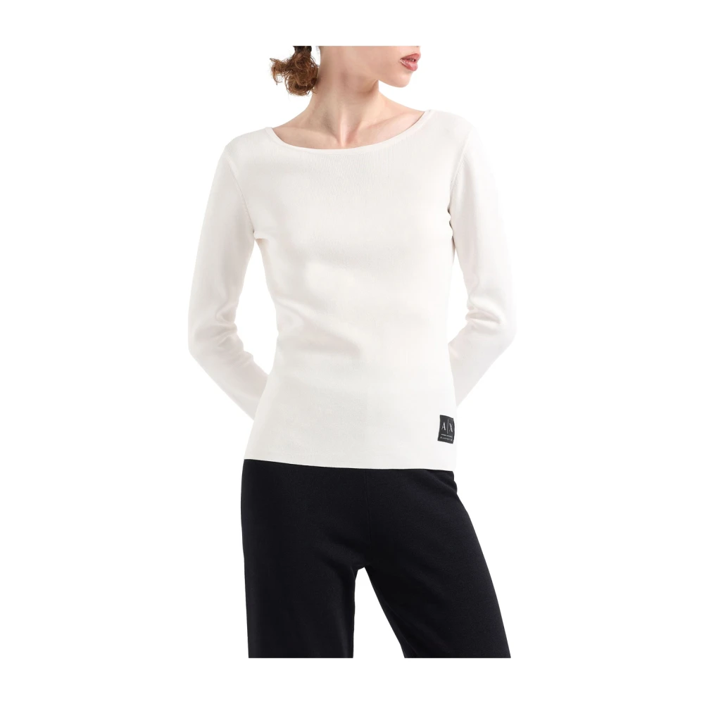 Armani Exchange Ivoor Trui voor Vrouwen White Dames