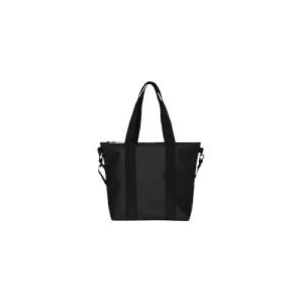 Rains Unisex Black Shopping Bags, One Size, Mini Tote Bag