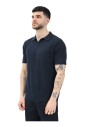 polo-bleu-a-manches-courtes-style-retro