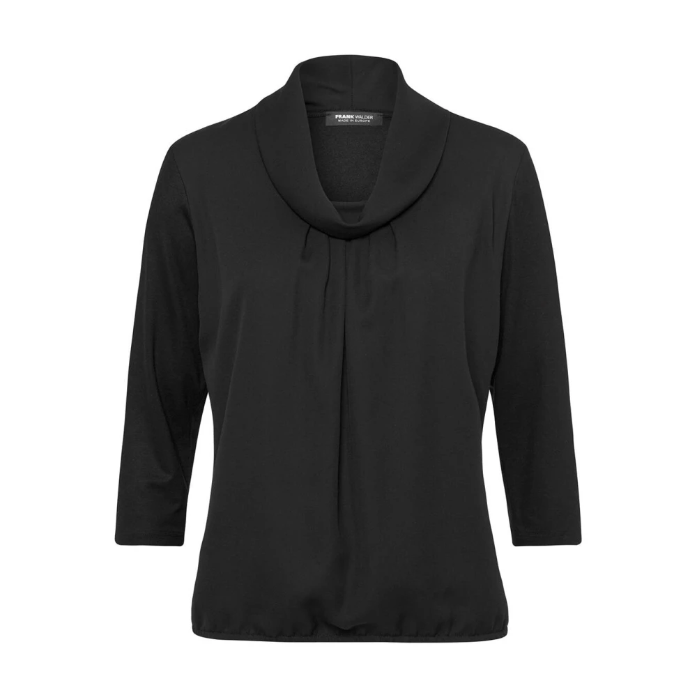 Frank Walder Lange Mouw Blouse Shirt Black Dames