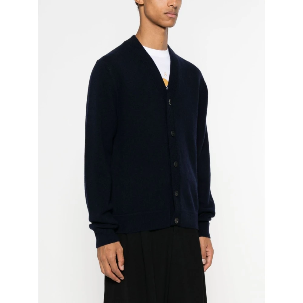 Paul Smith Blauwe Merinowol V-hals Trui Blue Heren