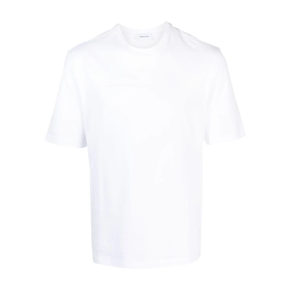 Salvatore Ferragamo Witte Crew-neck T-shirt en Polos White Heren