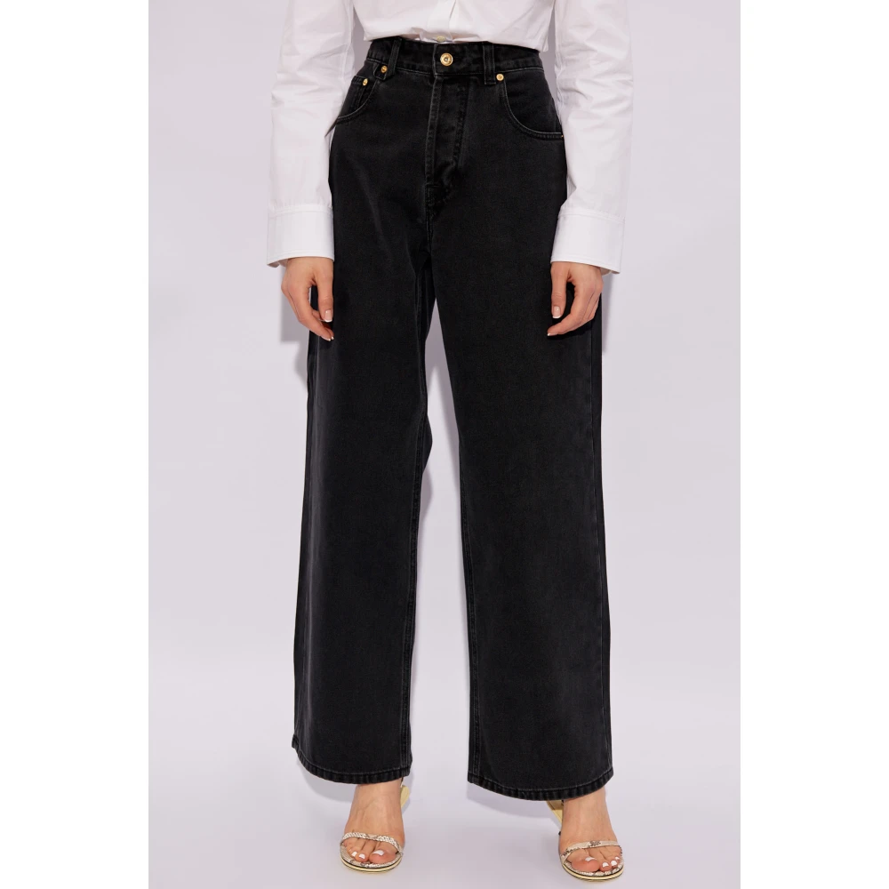 Jacquemus Jeans met wijde pijpen Black Dames
