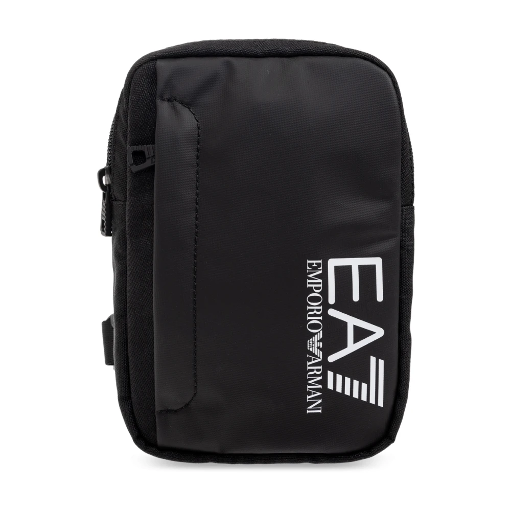 Emporio Armani Ea7 Unisex Zwart Schoudertas Met Logo