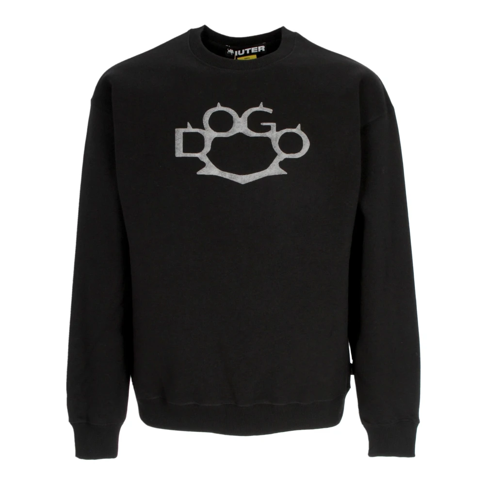 Iuter Zwarte Crew Neck Sweatshirt met Dogo Logo Black Heren