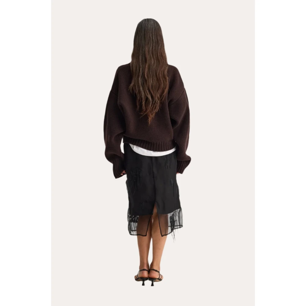 Róhe Tulpen Organza Rok Versierd Zwart Black Dames