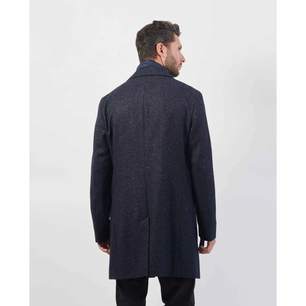 Hugo Boss Blauwe Tweed Slim Fit Jas Blue Heren