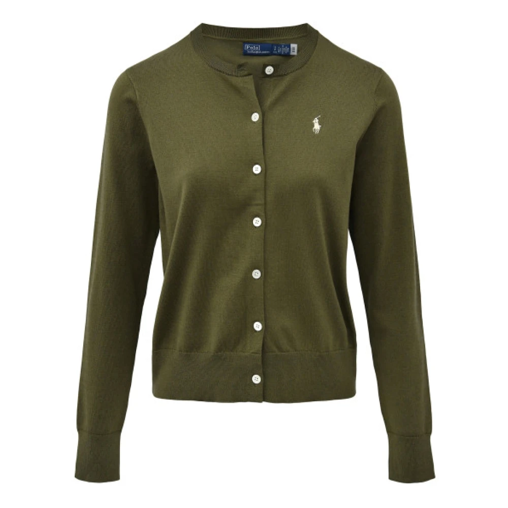 Polo Ralph Lauren Kvinno Grön Stickade Tröjor Dam, L, Bomull, Cardigan