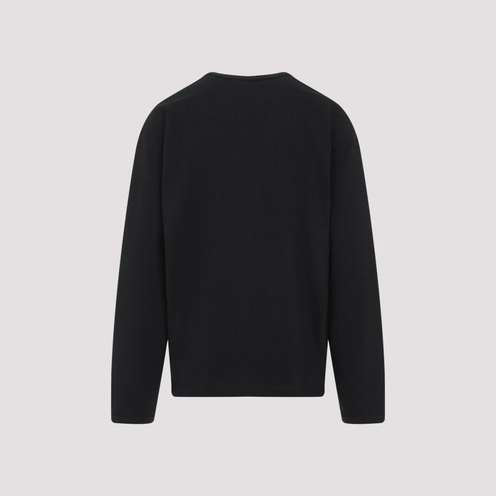 Lemaire Zwart Katoen-Linnen T-Shirt Stijlvol Ontwerp Black Heren