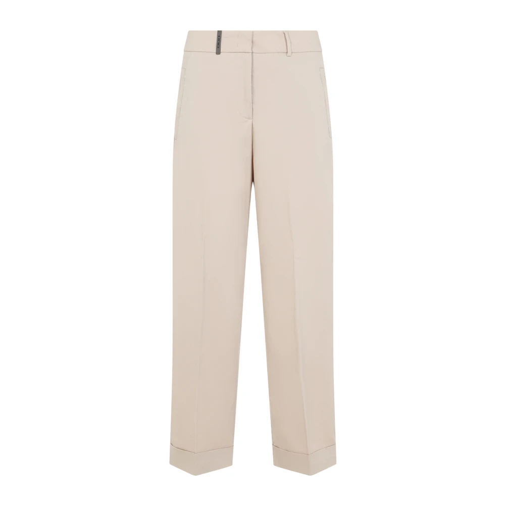 PESERICO Beige Cropped Broek Beige Dames