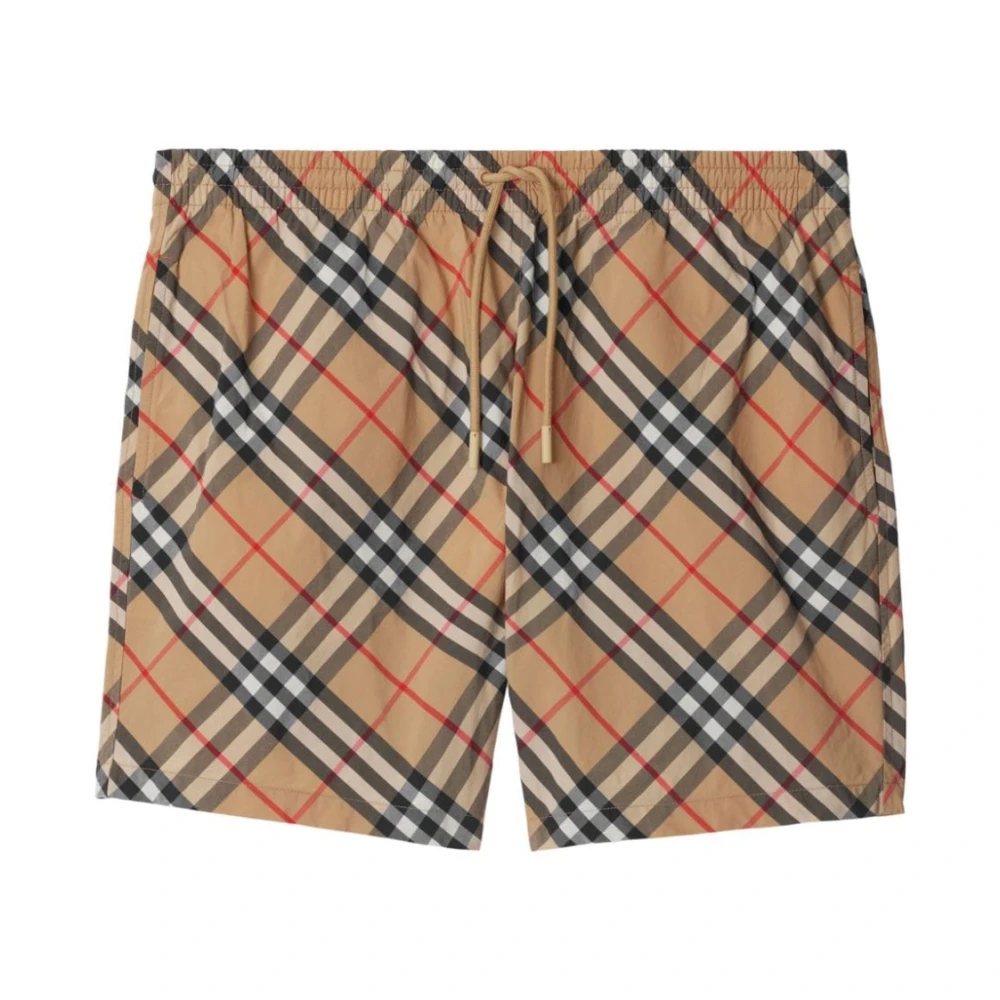 Burberry Beige Check Swim Shorts Beige Heren