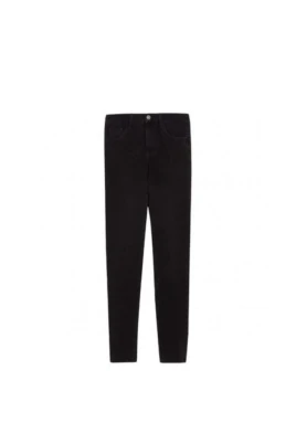 Högmidjade Fly Jeans i Svart Denim