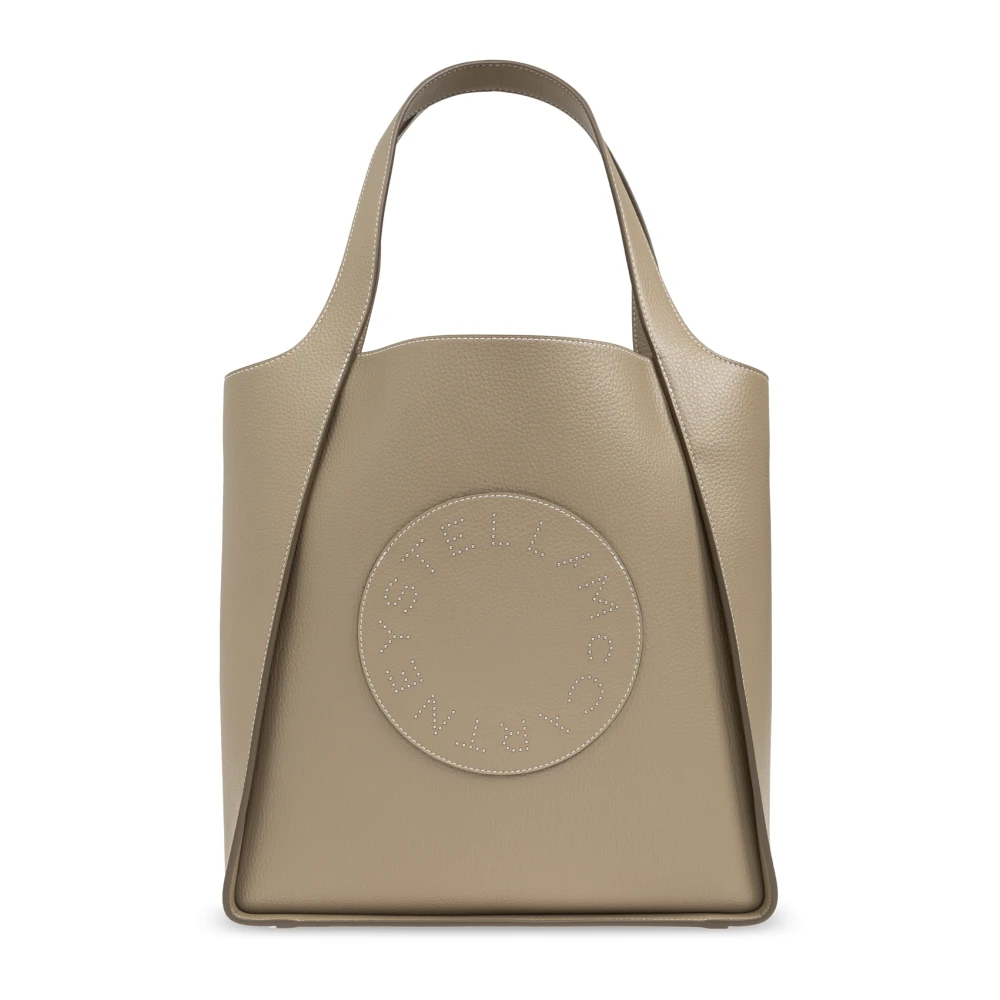 Stella Mccartney Vegan leren shopper tas Logo Beige Dames