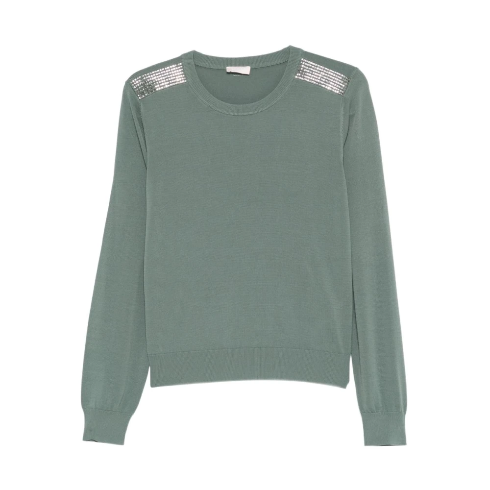 Liu Jo Women's Green Sweatshirts, S, Crew-Neck Jumper