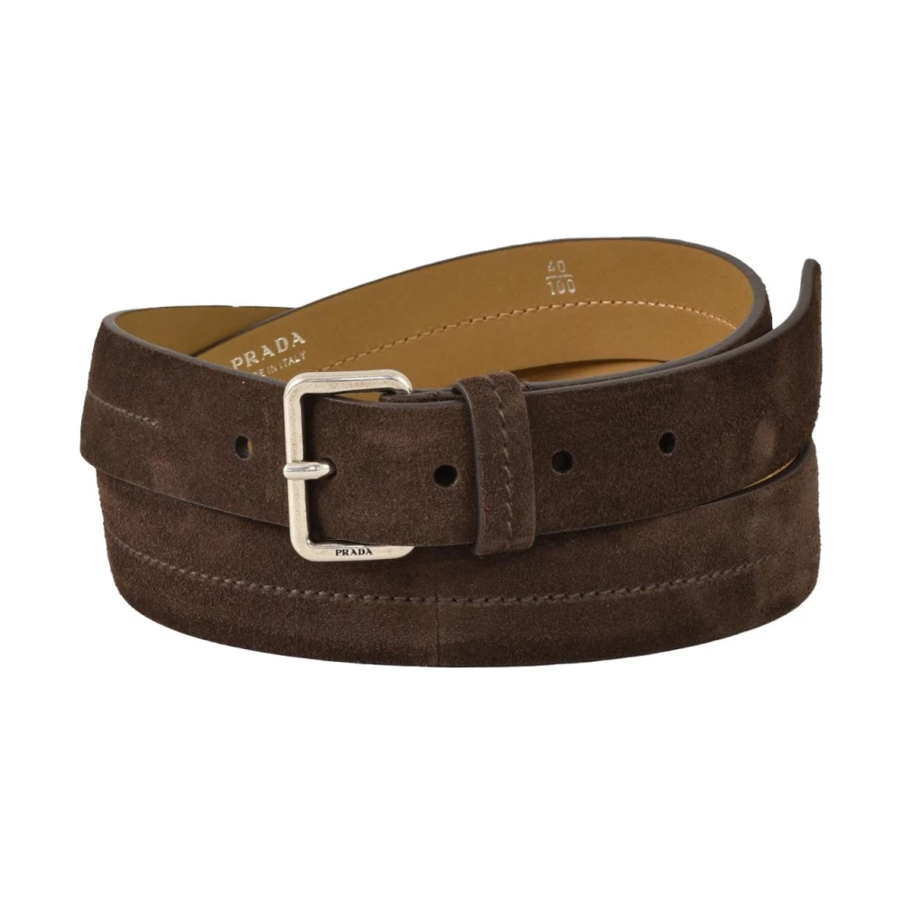 Prada Leren Riem Brown Heren