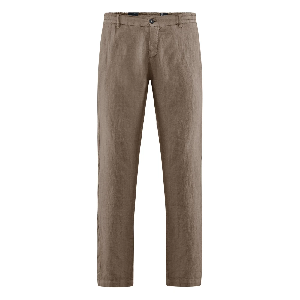 Bomboogie Uomo Beige - Jogger Fit Linen Pants - Trousers - W36