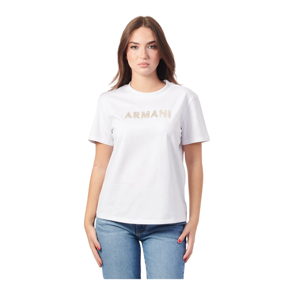 Armani Exchange Casual Ronde Hals T-shirt Wit White Dames
