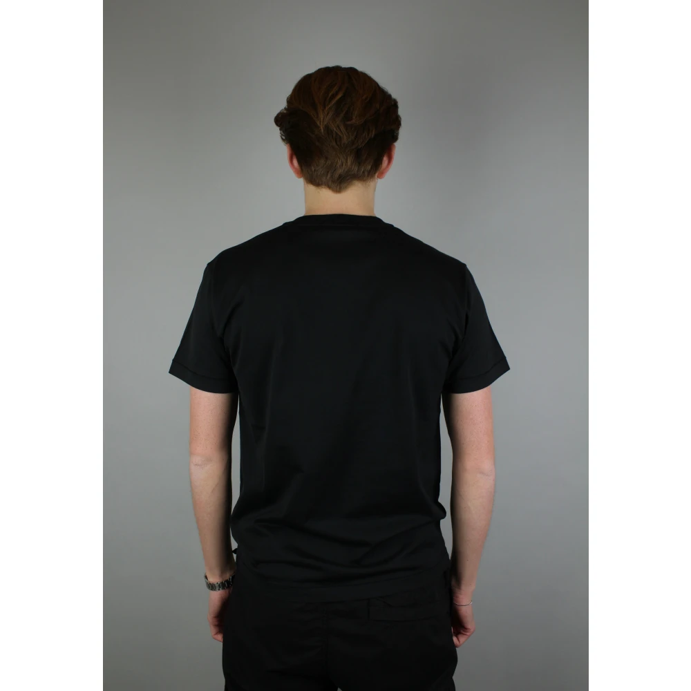 Stone Island Zwart Borstlogo T-shirt Black Heren
