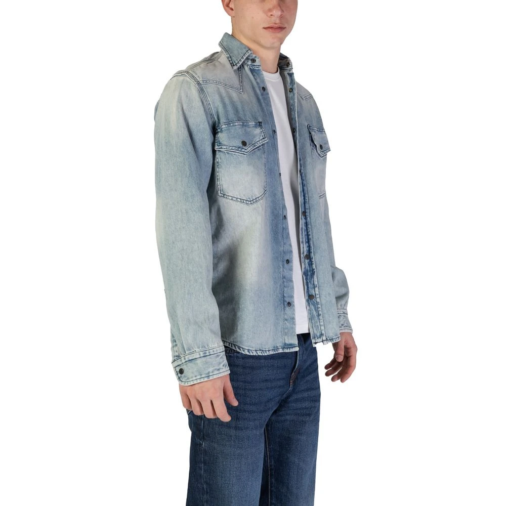 Hugo Boss Blauw Katoenen Overhemd Lange Mouw Blue Heren