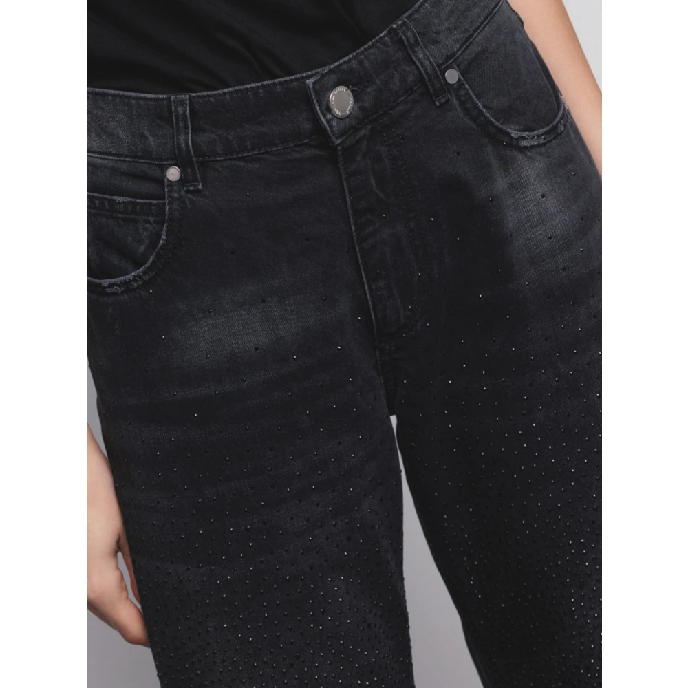Gaëlle Paris Zwarte Straight Jeans Fw24 25 Collectie Black Dames