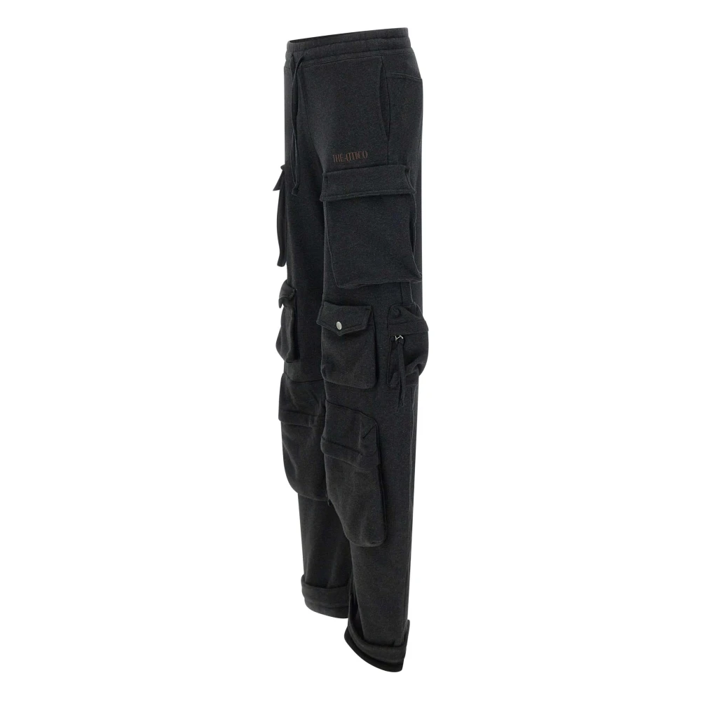 The Attico Zwarte Katoenen Fleece Jogger Broek Black Dames