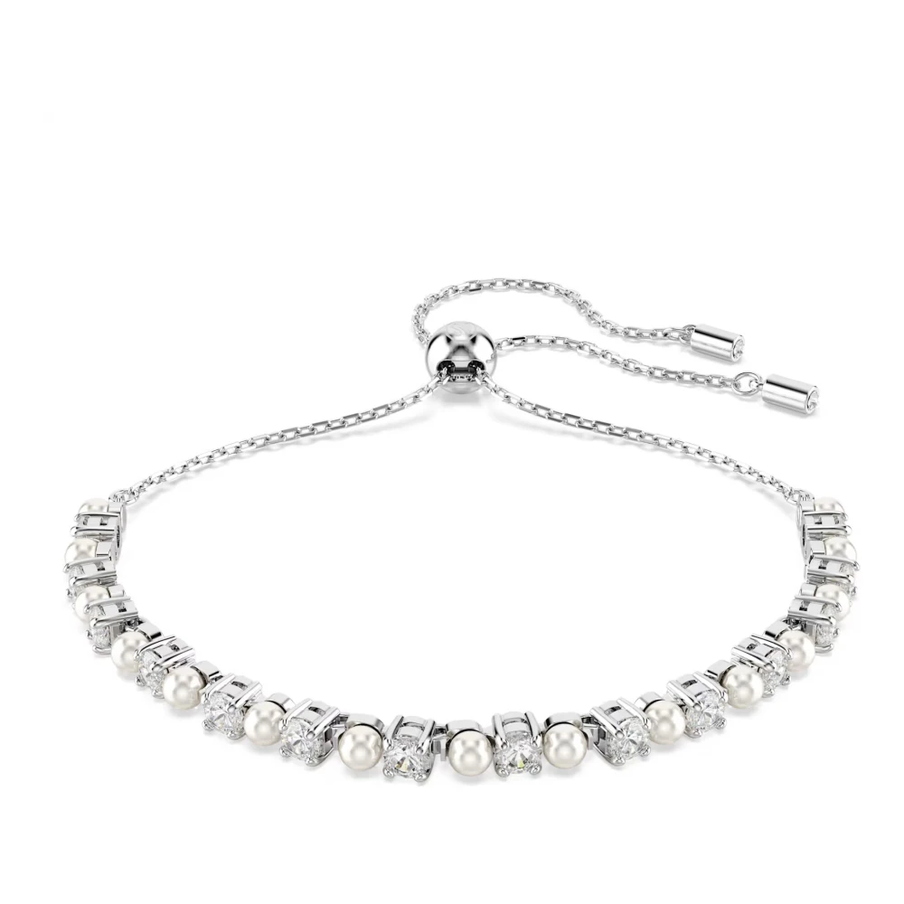 Swarovski Donna Grigio Bracciale Unisex Matrix Perla Cristallo Bianco Rodiato 5689633