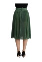 green-metallic-pleated-a-line-skirt