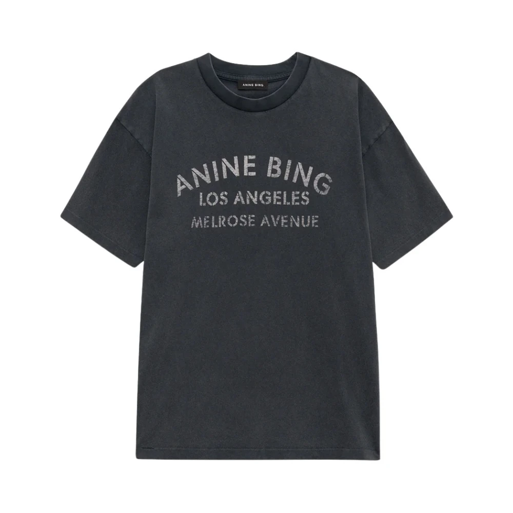 Anine Bing Women's Black T-Shirts, L, Cade Tee