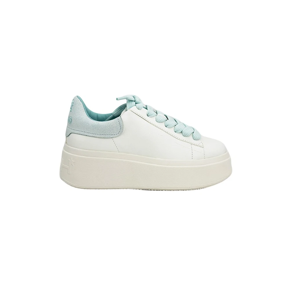 ASH Witte leren sneaker met dubbel platform Dames Schoenen