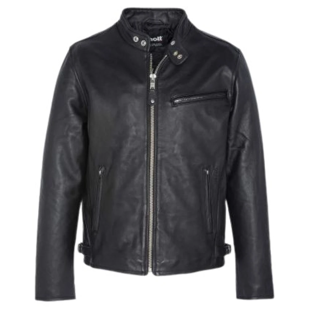 Schott NYC Klassieke Café Racer Leren Jas Black Heren