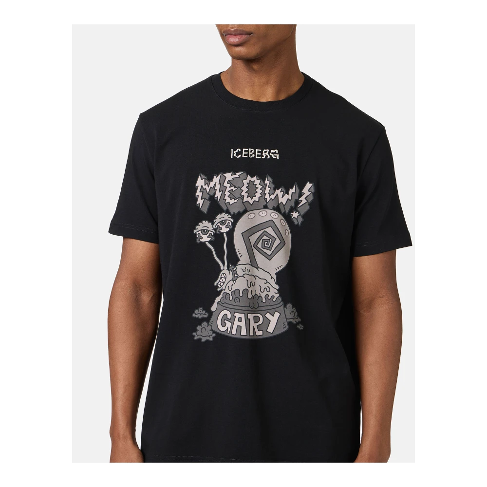 Iceberg Zwart regular-fit stretch jersey T-shirt Black Heren