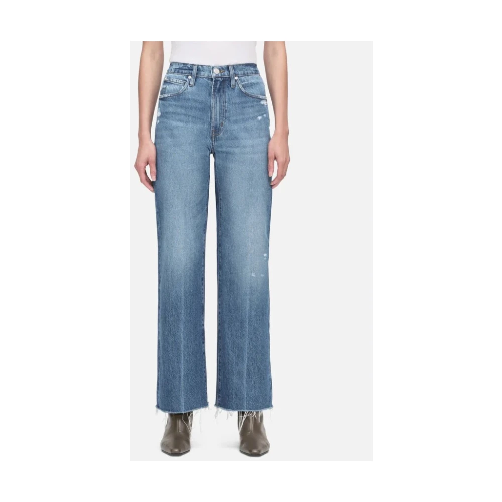 Frame Relaxed Straight Jeans Blue Dames