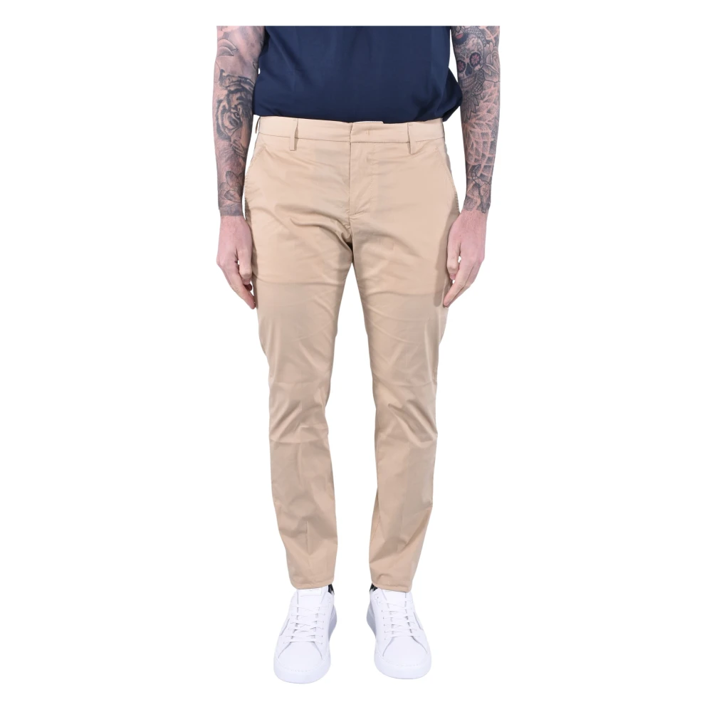 Dondup Men's Beige Slim-Fit Trousers, W31, Slim Chino Trousers In Stretch Cotton