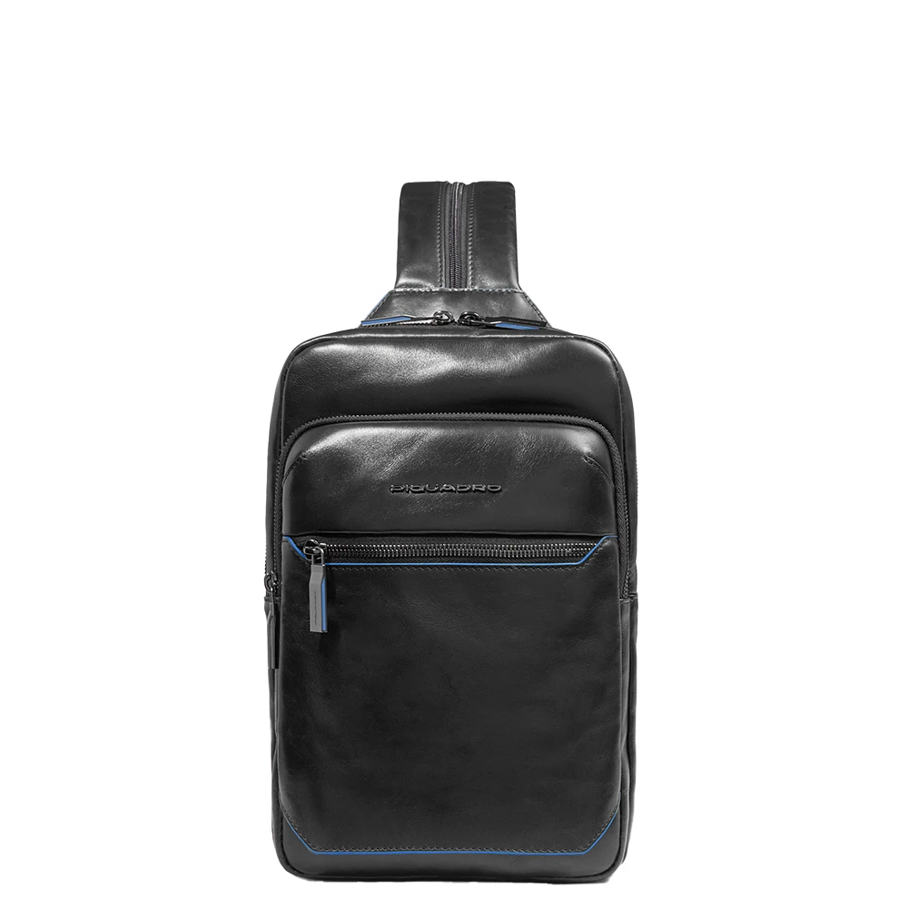 Piquadro Men's Black Backpacks, One Size, Convertible To Backpack Sling Bag