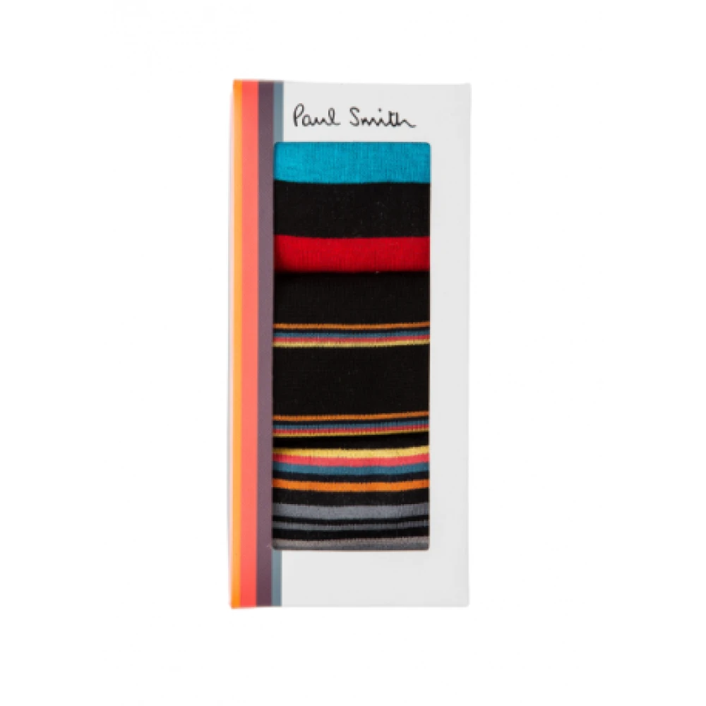 Paul Smith Italiaanse Gestreepte Sokkenset Black Heren